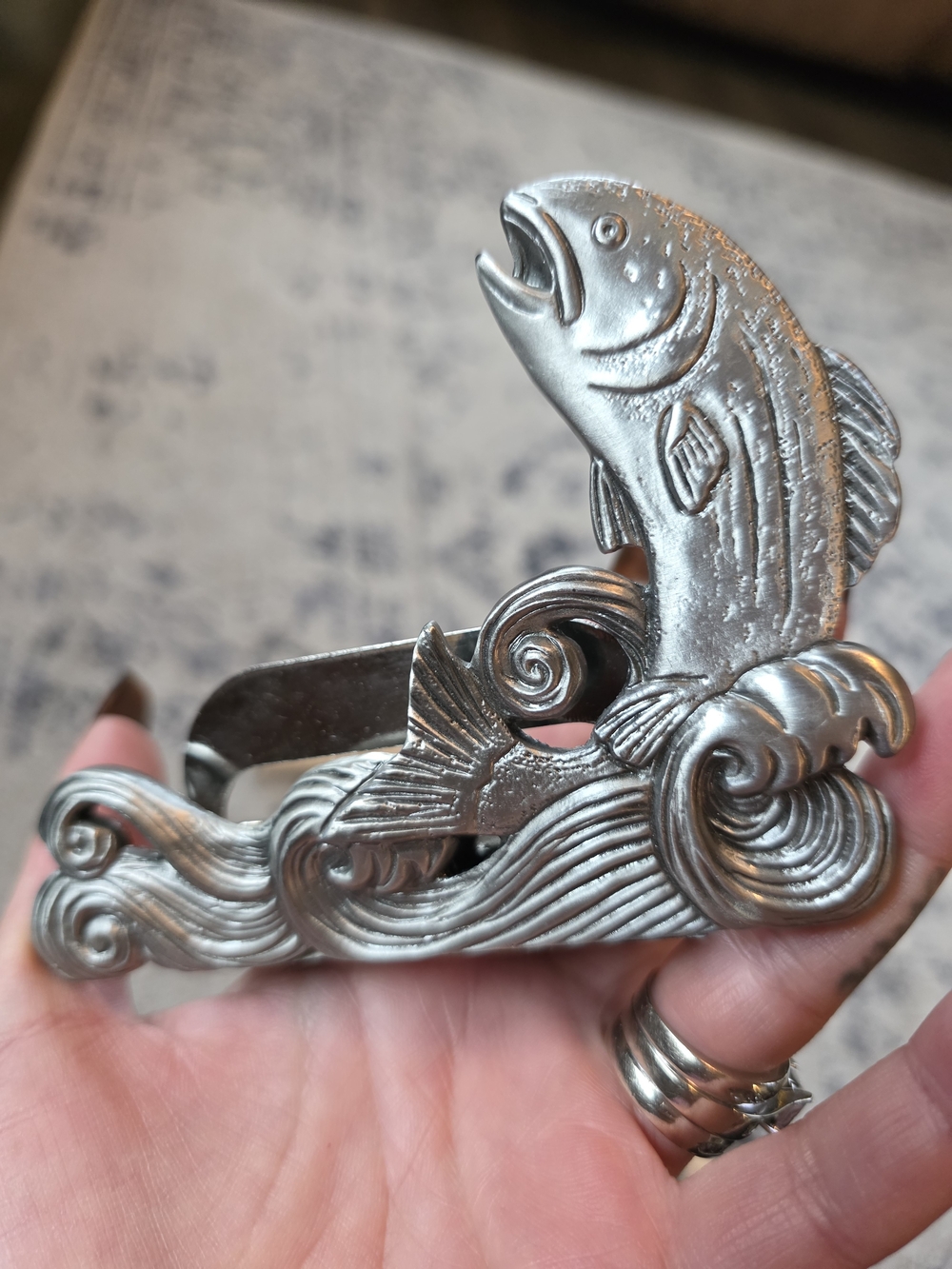 Papel Giftware Pewter Fish Business Card Holder - Ultimate Angler